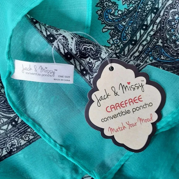 Jack & Missy One Size Sheer Carefree Convertible Poncho Versatile Cover-up NWT - Picture 6 of 7